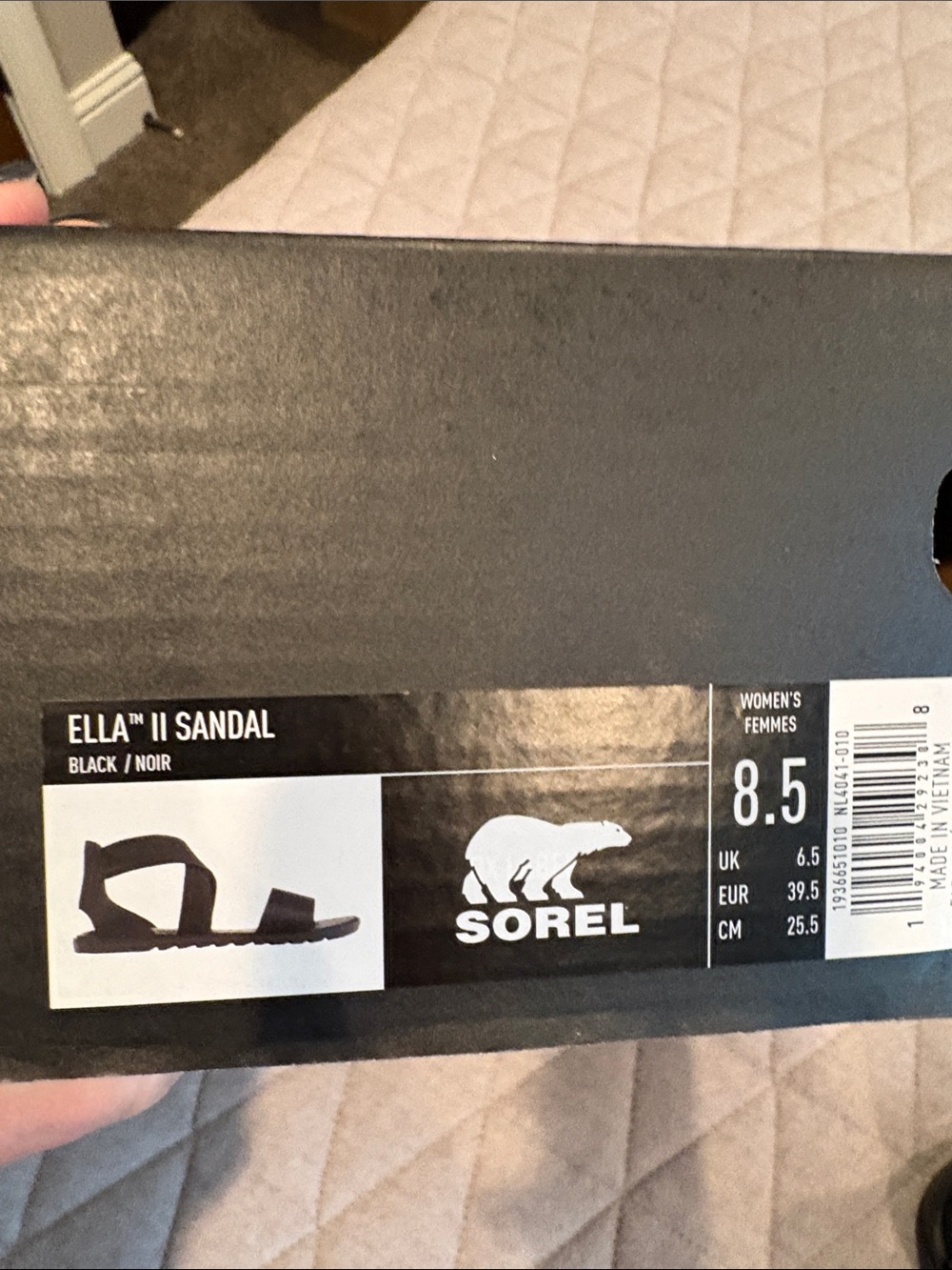 Sorel Black Crisscross Elastic Strap Sandals - Picture 4 of 4